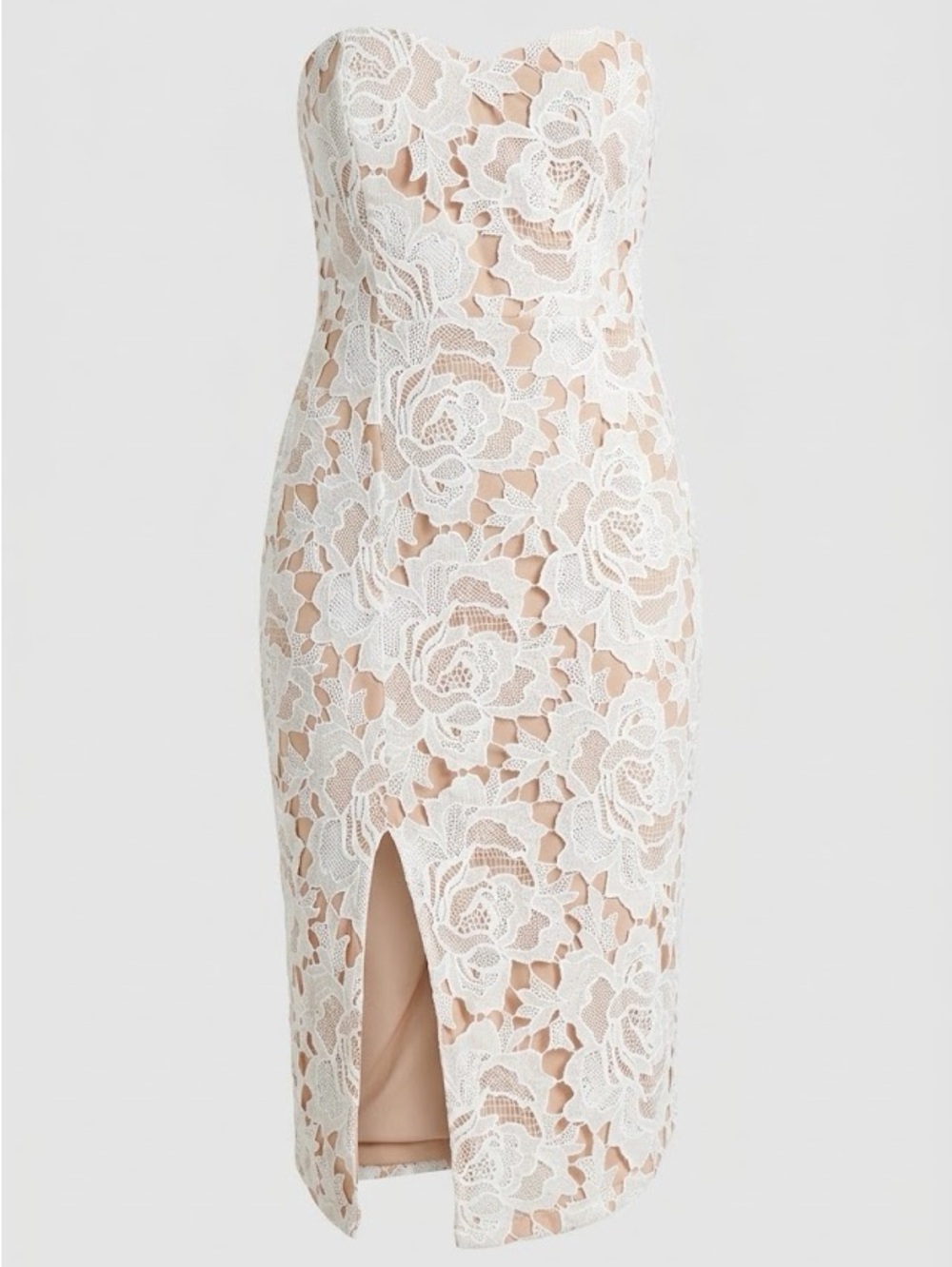Lace White Strapless Bodycon Dress US 16 BNWT